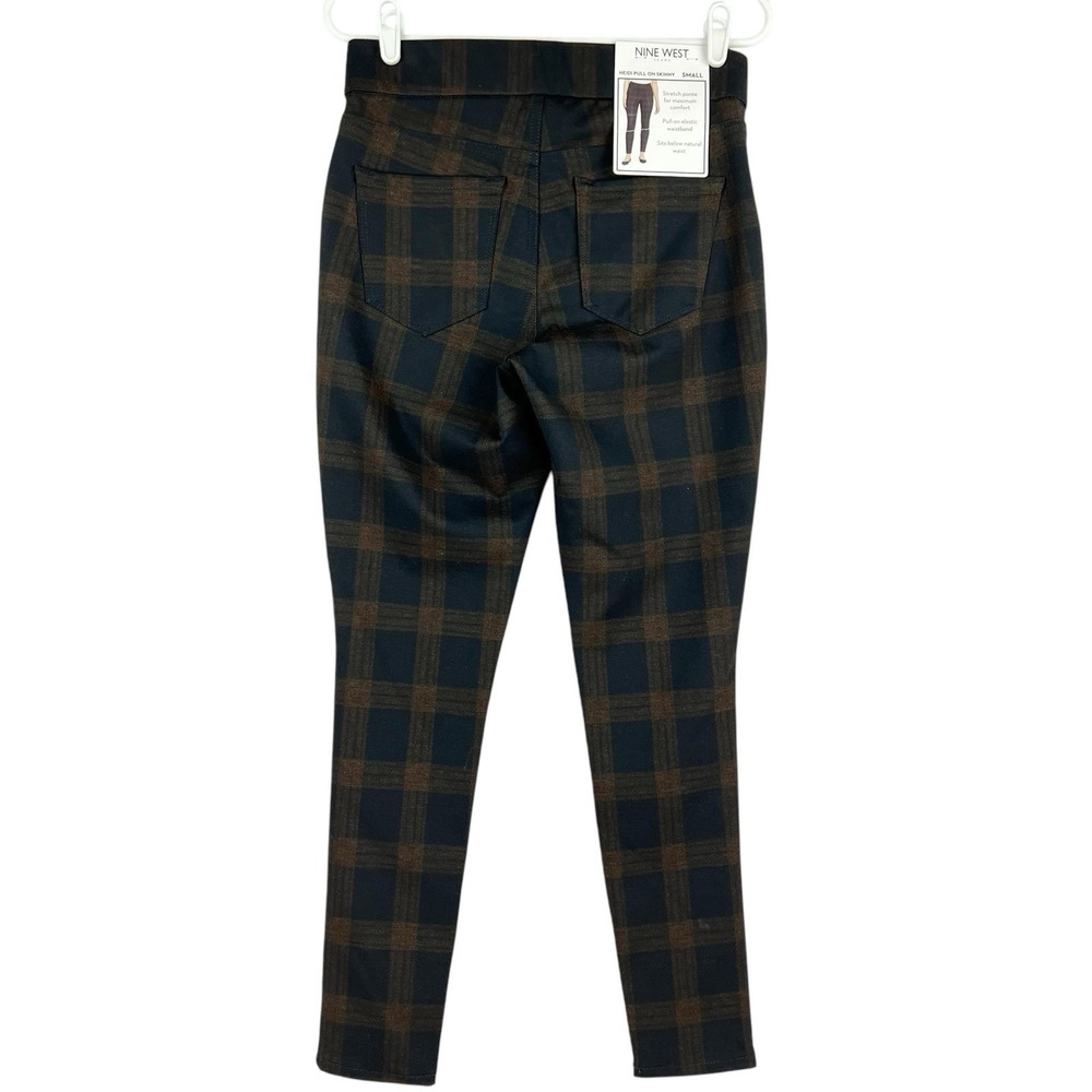 NINE WEST Women's Heidi Pull-on Skinny Black Orange Ponte Pants Size Small NWT